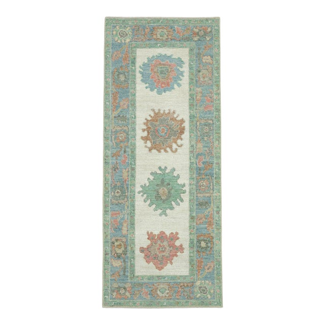 Turkish Oushak Runner Rug 2'8" x 6'6" #17486 For Sale