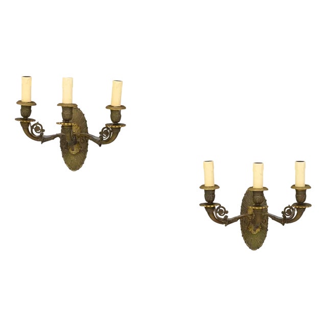 Bronze Wall Lights, 1900, Set of 2 For Sale