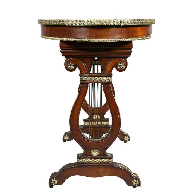 Wood Russian Neoclassic Mahogany and Brass Mounted Table For Sale - Image 7 of 10