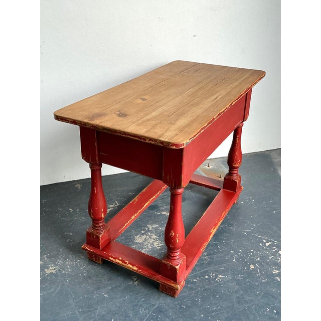 Vintage Ralph Lauren Red Distressed Console Table For Sale - Image 10 of 12