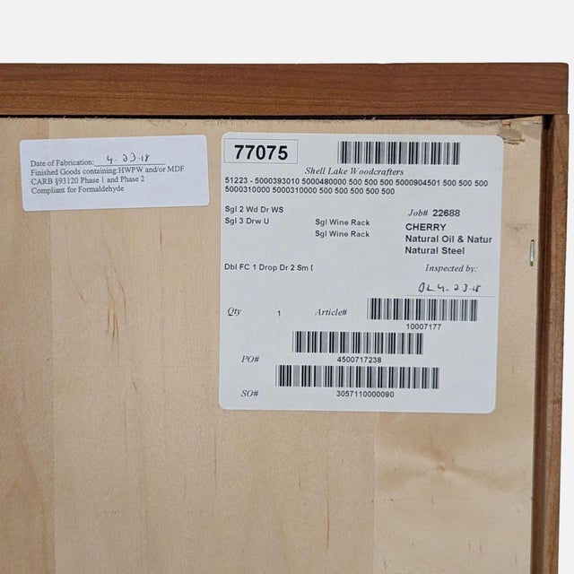 Brown Room & Board Custom Bar Cabinet With Wine Rack For Sale - Image 8 of 14