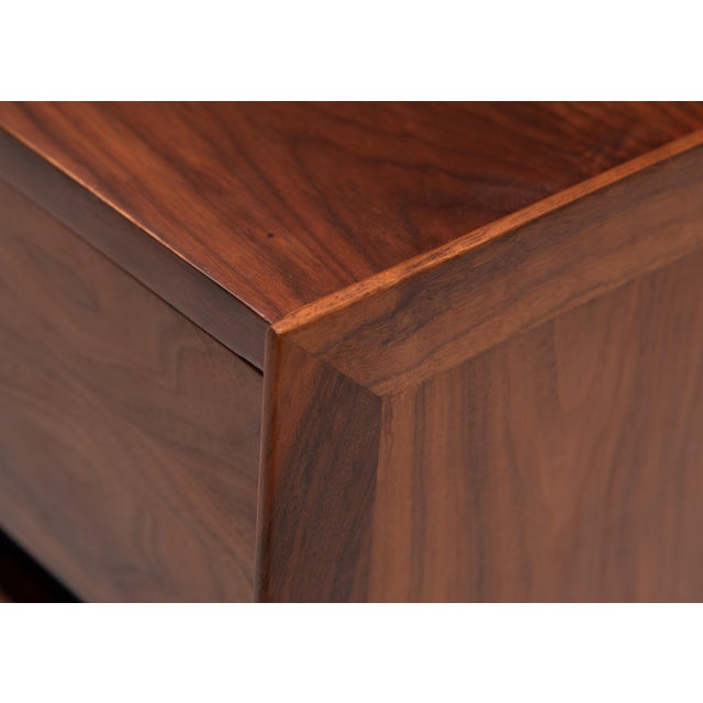 Brown Merton Gershun Dillingham Esprit Walnut Six Drawer Lowboy Dresser Mid Century For Sale - Image 8 of 13