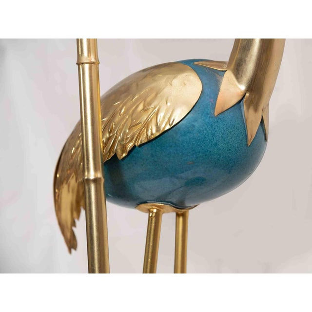 1970s Vintage Flamingo Turquoise and Gold Lamp Lamp by Antonio Pavia, 1970s For Sale - Image 5 of 6