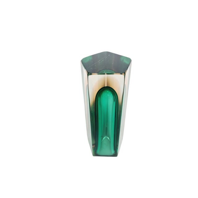 Teal Italian Murano Glass Vase from Mandruzzato, 1950s For Sale - Image 8 of 14