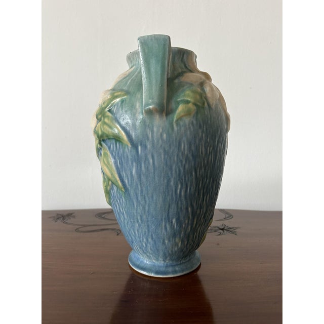 Art Deco Blue Clematis Vase by Roseville, 1930s For Sale - Image 4 of 8