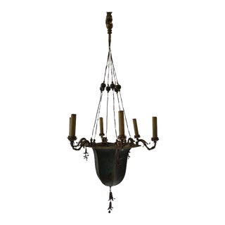 1920s Chinoiserie Tole Chandelier For Sale