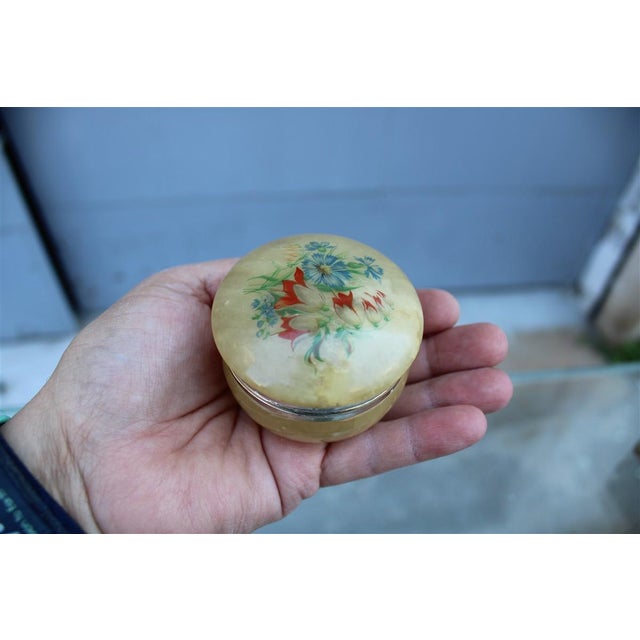 Small Alabaster Jewelry Box with Italian Decoration, 1960s For Sale - Image 4 of 6