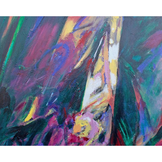 Purple Oil on Canvas Abstract Painting by Robert Berkshire For Sale - Image 8 of 8