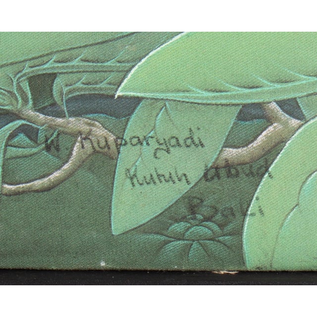 Painting of a Lotus Pond With Birds by W. Kuparyadi For Sale - Image 4 of 8