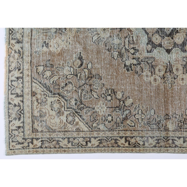 Vintage Tribal Medallion Rug in Muted Blues and Beiges – Handwoven Elegance With Architectural Symmetry - 4' 6'' X 6' 4'' For Sale - Image 12 of 12