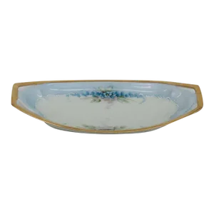 Germany Forget Me Nots Porcelain Oblong Relish Serving Candy Dish