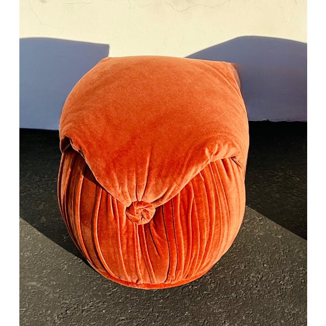 Persimmon 1960s Newly Reupholstered Mohair Tiered Pouf Footstools Vintage - Set of 2 For Sale - Image 8 of 8