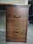Brown Desk - 2 File Cabinets + Desktop Walnut Wood Portable 3 Pc Retro Wooden Desk Euc For Sale - Image 8 of 13