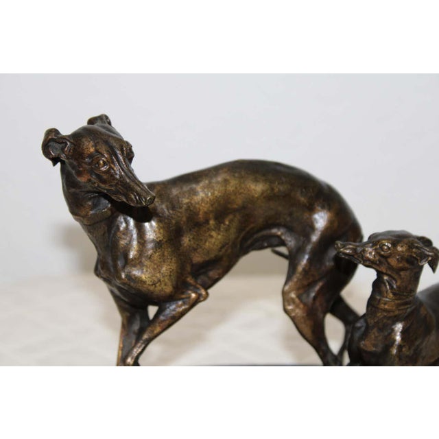 Mid 19th Century Two Greyhound Dogs With Ball, by P. J. Mêne (Signed) For Sale - Image 5 of 6