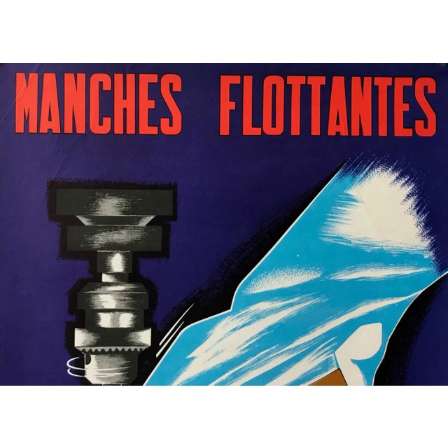 1970s 1970 Original French Workplace Safety Poster - Manche Flottantes - Danger For Sale - Image 5 of 6