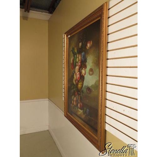 Gold framed oil painting on canvas Floral arrangement Size: 44 x 56