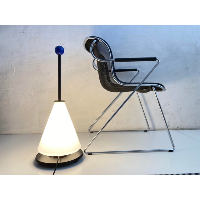 One portable floor lamp from the 1990s, designed by Heico Linke and Jens Plewa for Elkamet, model Stand By. Metal,...