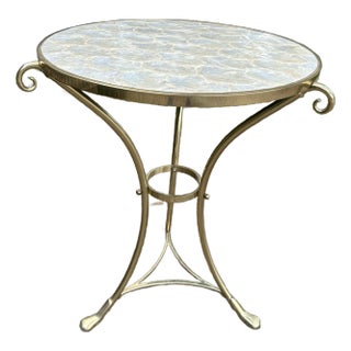 1970s Italian Brass and Capiz Shell Table For Sale