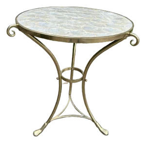 1970s Italian Brass and Capiz Shell Table