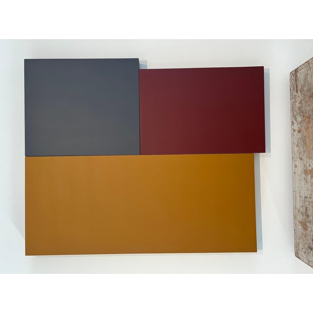 Yellow William Finlayson Jr. Acrylic on Wood Assemblage Titled: "A.B.C. 4” 44 x 36 For Sale - Image 8 of 9