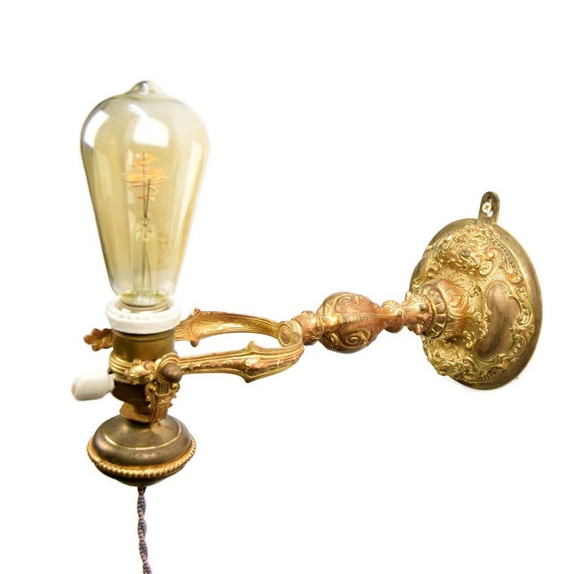 Antique Gimbal Lights, Set of 2 For Sale - Image 4 of 7