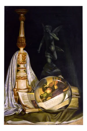Maxmilian Ciccone, The Lens, the Candlestick, and the Book, 2000s, Oil on Canvas