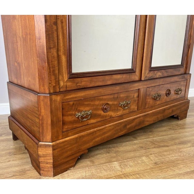 French Two-Door Wardrobe in Mahogany For Sale - Image 11 of 18