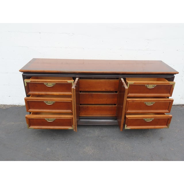 Broyhill Premier Hollywood Regency Long Low Dresser Sideboard Media Cabinet 6893 For Sale - Image 16 of 17
