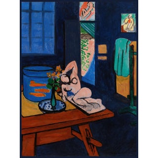 1912 Colorful Goldfish Still Life Art Print, Nude Artwork by Henri Matisse - 36" X 48" For Sale