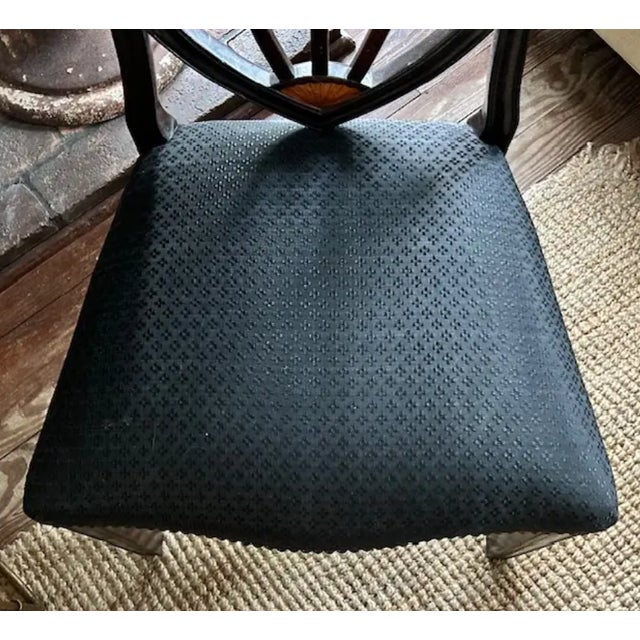 Antique Federal Shield Back Chair With Inlaid Marquetry and Nailheads For Sale - Image 10 of 12