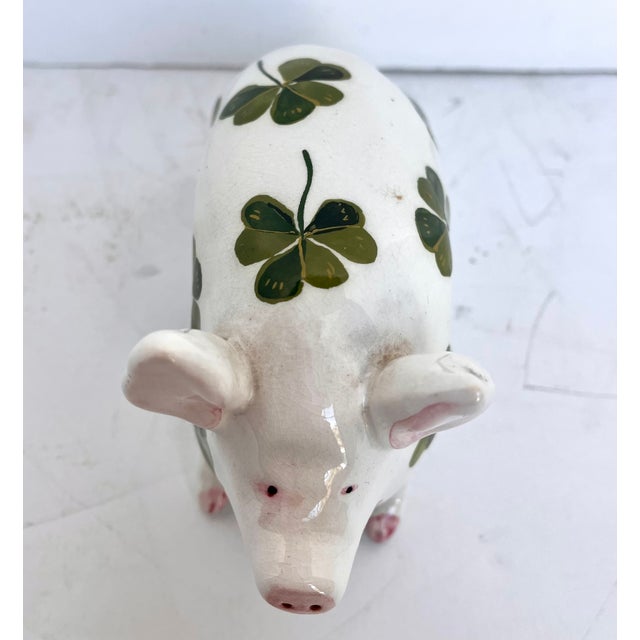Ceramic Vintage Wemyss Hand Painted Clover Covered Ceramic Pig For Sale - Image 7 of 9