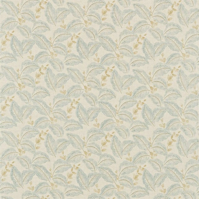 Sanderson Box Hill Fabric in Eua De Nil/ Linen For Sale
