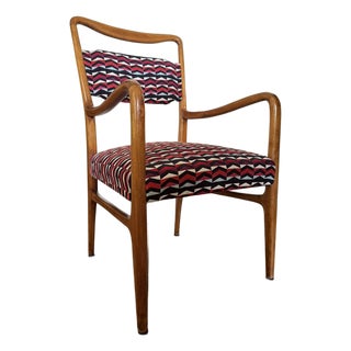 MCM Wood Frame Danish Armchair With New Maharam Sculpted Velvet Upholstery Imo John Van Koert For Sale