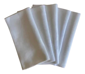 1950s Minimalist Linen Hand Hemmed Napkins - Set of 5