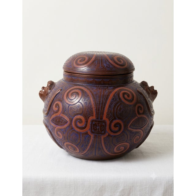 Brazilian Marajoara Ceramic Vase in the style of Raimundo Cardoso, 1980s For Sale - Image 13 of 13