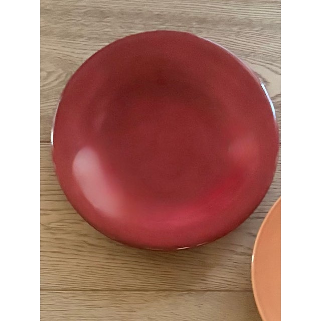Late 20th Century Saturated Solids and Swirls Colored Wall Plate Curation- Set of 7 For Sale - Image 16 of 17