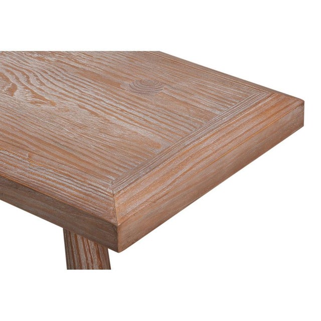 Brown Rustic Carved Leg Console Table in Natural Pine For Sale - Image 8 of 12