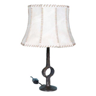 Brutalist Table Lamp in Bronze, 1970s For Sale