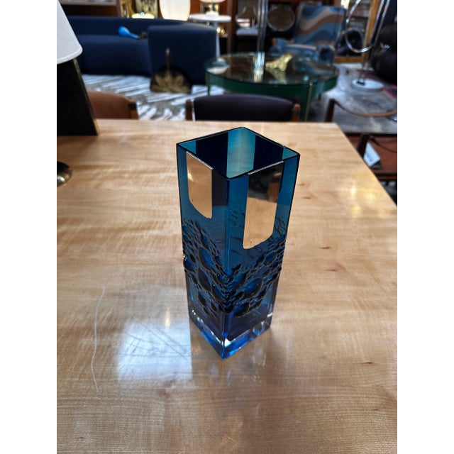 Vintage Italian Decorative Blue Vase 1980s For Sale - Image 4 of 6