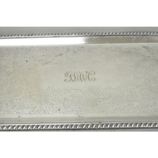 Gorham Vintage Black Starr & Gorham Silver Plated Narrow Serving Platter Bar Tray For Sale - Image 4 of 17