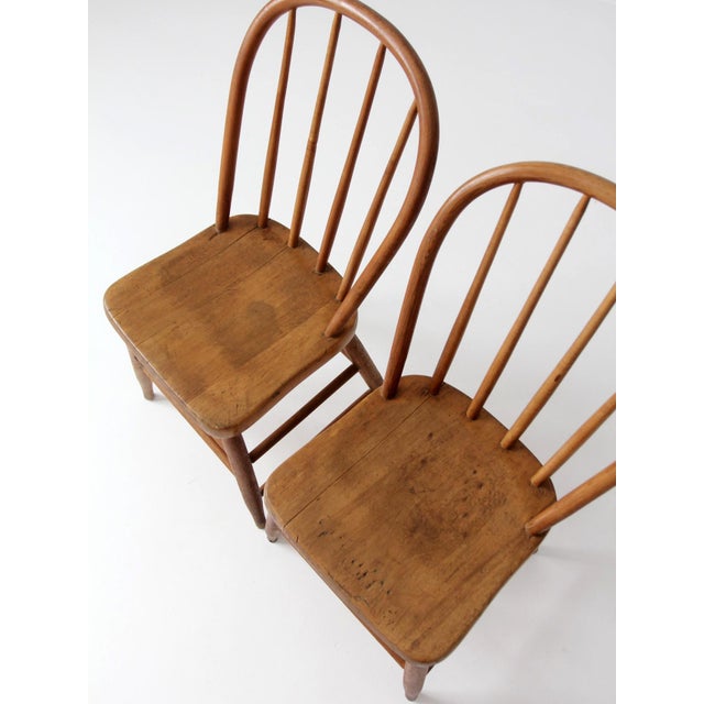 Vintage Windsor Bow Back Chairs Pair For Sale - Image 6 of 11