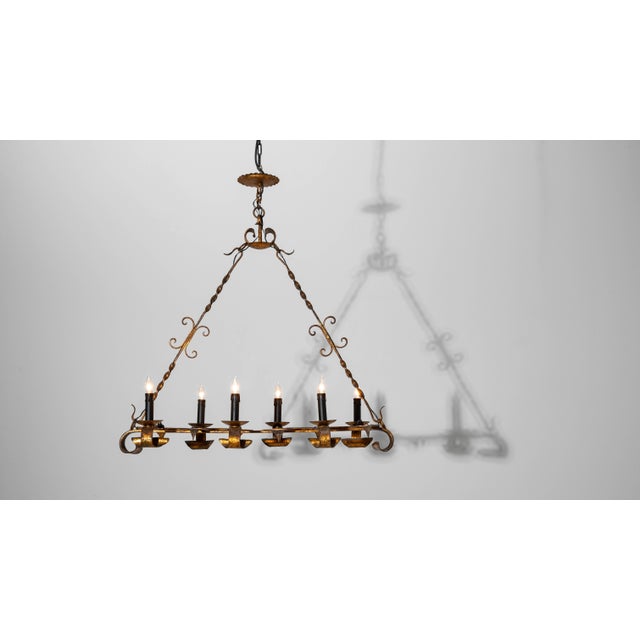 20th Century French Gothic Revival Metal Torch Chandelier For Sale - Image 14 of 18