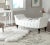 2020s Tufted Bench, White & Espresso For Sale - Image 5 of 6