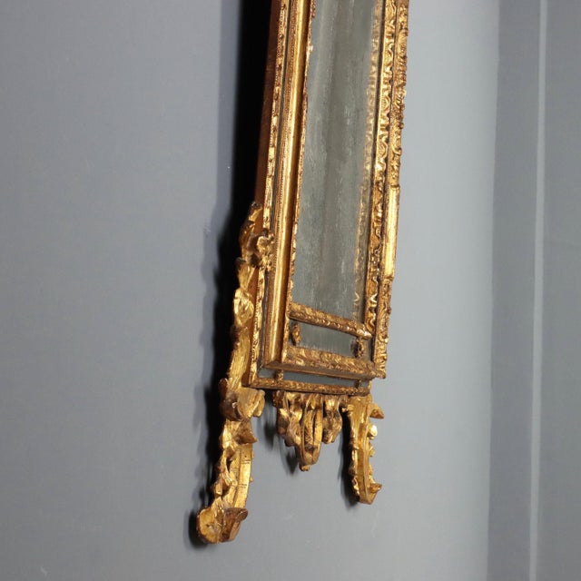 18th Century Carved and Gilded Linden Wood Mirror, Piedmont For Sale - Image 10 of 13