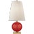 Kate Spade New York for Visual Comfort Signature Corbin Mini Accent Lamp in Maraschino with Cream Linen Shade For Sale