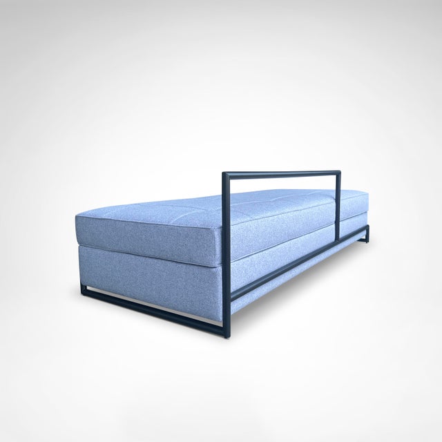 Textile Daybed in Black Metal and Kvadrat Wool Fabric by Eileen Gray for Classicon, 2010s For Sale - Image 7 of 13