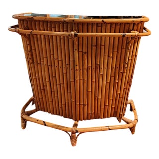 Vintage Bamboo Rattan Cocktail Bar, 1970s For Sale