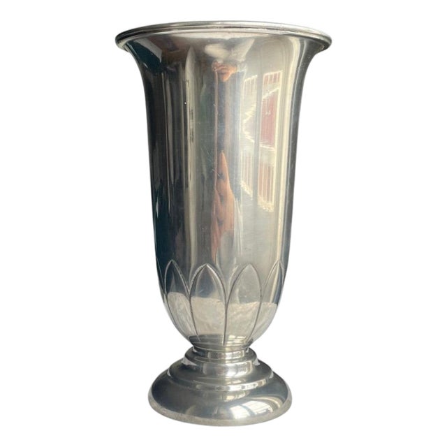 Swedish Art Deco Pewter Vase by C.G. Hallberg, 1929 For Sale