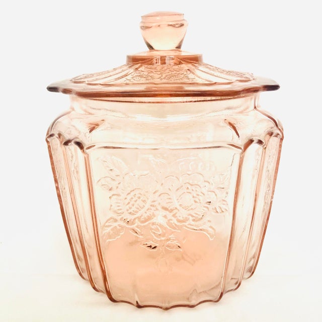 Early 20th Century Anchor Hocking Pink Depression Glass Cookie Jar