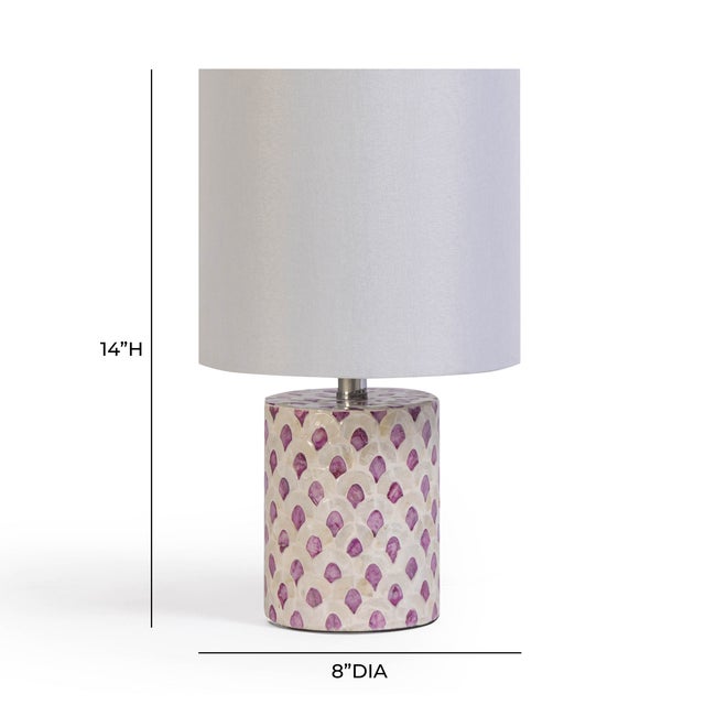 2020s Merlot Capiz Shell Table Lamp For Sale - Image 5 of 6